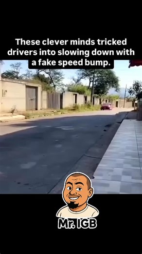 1.1K reactions · 30 shares | These clever minds tricked drivers into slowing down with a fake speed bump. #viralreels #newsupdate #humor | Commentary with Mr. IGB | Facebook