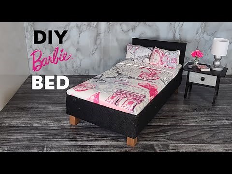 How to make a Barbie Bed from a Cereal Box and a Reusable Shopping Bag! #diybarbie