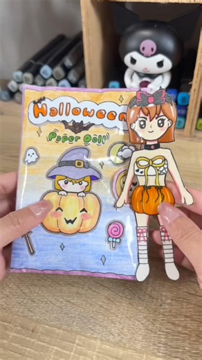 🎃Halloween’s Paper Doll Costume 👻 #playbook #paperdoll #halloween #diy