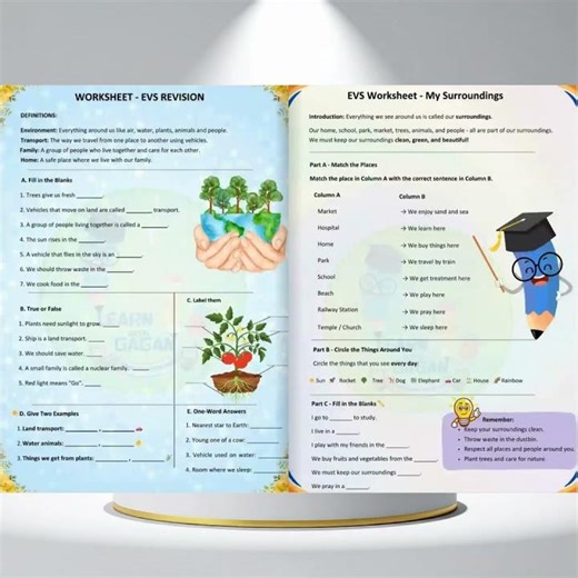 EVS Worksheets Flip Book #shorts