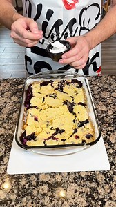 3 Ingredient Blueberry Cobbler 😋 This is a super easy one dish, three ingredient cobbler. It is very easy to make, requires very little clean up and is very delicious. Great for families or something to take over to any get together. | The DK Experience