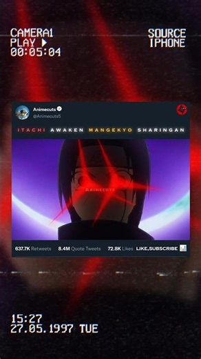 Itachi Awaken Mangekyo Sharingan 🥶 #naruto #shorts