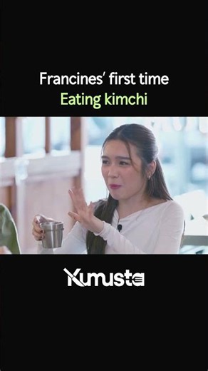 Francines' first time eating kimchi