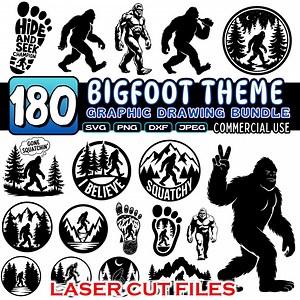 Bigfoot DXF Bundle | Sasquatch Laser Cut Files | Yeti CNC Patterns | Bigfoot Silhouette Designs | Forest Scene DXF | Wildlife Laser Art - Etsy