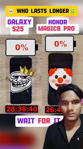☠️🔋 SAMSUNG GALAXY S25 VS HONOR MAGIC8 PRO _ BATTERY TEST!! #shortvideo