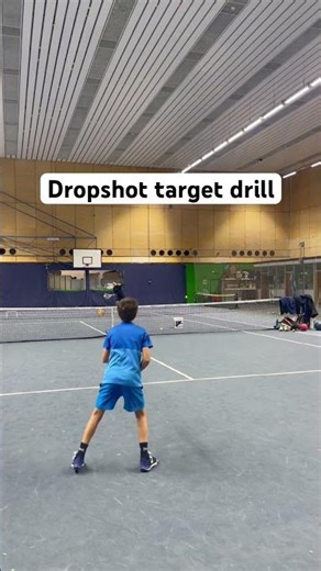 Tennis forehand dropshot target drill - Max 10 years old junior player practice