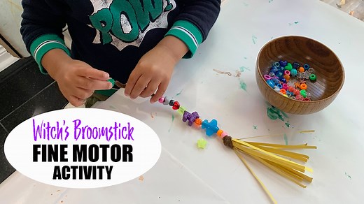 Witch's Broomstick Craft: A Fun Fine Motor Activity - Happy Toddler Playtime