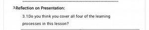 Reflection on Presentation:1 Do you think you cover all four ... | Filo