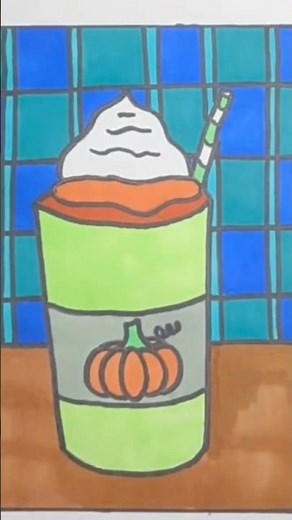 How to Draw Pumpkin Pie Milkshake #stepbystepdrawing #drawing #art #easydrawing #doodleart