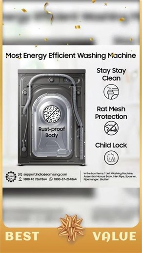 Samsung 8 Kg 5 Star Eco Bubble Technology, AI Control & Wi-Fi, Fully-Automatic Front Loading Wash...