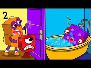 Oh No! Numberblocks 6 Fall Asleep in the Toilet | Numberblocks fanmade coloring story