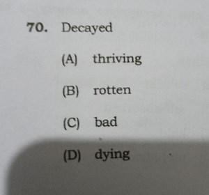 Question 70: Find the word that is most nearly opposite in mean... | Filo