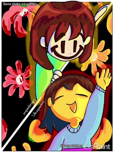 Digital arttt #undertale #frisk #chara #undertaledrawing #undertalefanart frisk and chara sans for clickbait and papyrus can be here too for clickbait so fun