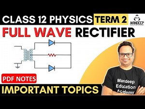 Full Wave Rectifier Class 12 Term 2 CBSE Exam 2022, Construction Working & Waveforms
