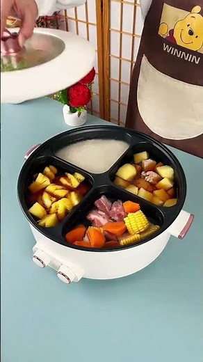 “4-in-1 Cooker Magic! Full Meal in One Go”#KitchenGadgets #OnePotMeal #4in1Cooker #EasyCooking