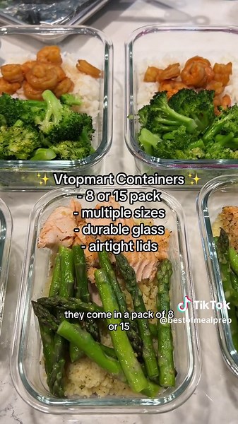I’ve been meal prepping since 2015, so I know what I’m talking about, y’all! 📝 Glass containers are an INVESTMENT: they’re more durable, airtight, and longer-lasting than plastic ones, which means less food waste and less constantly having to replace containers. And there’s a reason these ones are viral! Lots of sizes, multiple options, cute lids… grab a set for yourself below! ⬇️ #mealprep #mealprepideas #mealprepcontainers #kitchenaccessories #kitchenhacks #tiktokshop #tiktokshopfinds #giftfr