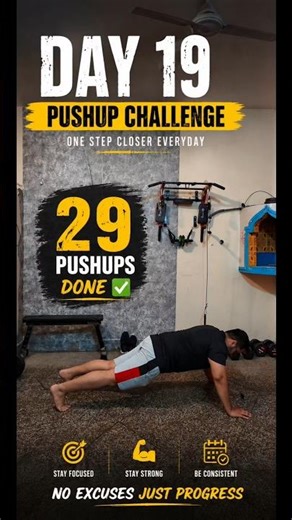 29 Pushups Done ✅ Day 19 Fitness Challenge