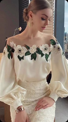 Pretty Perfect Neutral Formal Top, Roselyn Floral Embroidery Applique Balloon Sleeve Blouse! READY TO SHIP & Under INR 2000/- only 🌼🌿🤍 #cream #flowers #embroidery #applique #formal #blouse #ootd #style #love #fashion #streetstyle #reel #reels #reelsinstagram #reelsvideo #reelsindia #reelitfeelit #reelkarofeelkaro #delhi #india #toronto #onlineshopping #shopping #order #shopnow #shopsesame | Sesame- The Style Studio