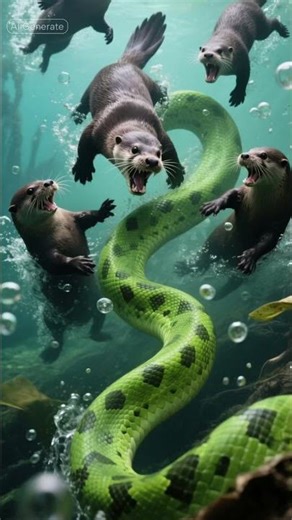 Giant Otter vs Anaconda – Amazon River Battle!”