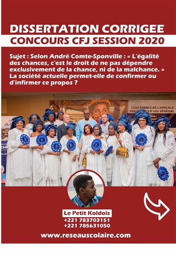 🔗LIEN PDF PDF DISPONIBLE EN BIO 📌 PDF CFJ 2020 – Corrigé de l’Épreuve de Dissertation – Concours direct d’entrée à la sous-section Éducateurs Spécialisés Sujet : Selon André Comte-Sponville : « L’égalité des chances, c’est le droit de ne pas dépendre exclusivement de la chance, ni de la malchance. » La société actuelle permet-elle de confirmer ou d’infirmer ce propos ? 🔗 Accédez au PDF corrigé ici 👇 : 👉 https://reseauscolaire.com/dissertation-cfj-2020/ #PréparationConcours #Dissertation #CF