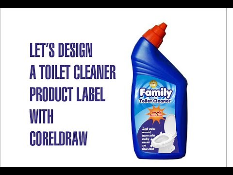 Design a toilet cleaner label in Coreldraw | How to design a label in Coreldraw
