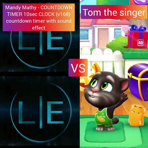 Mandy Mathy - COUNTDOWN TIMER 10sec CLOCK (v168) countdown timer with sound effect VS Tom the singer