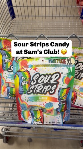 🤤 Love sour candy?! Sour Strips are hitting shelves at Sam’s Club! You’re getting 5 bags worth of their rainbow flavor in one jumbo-sized, resealable bag. Only $10.98! #samsclub #candy #sourcandy | Sam’s Club Lovers