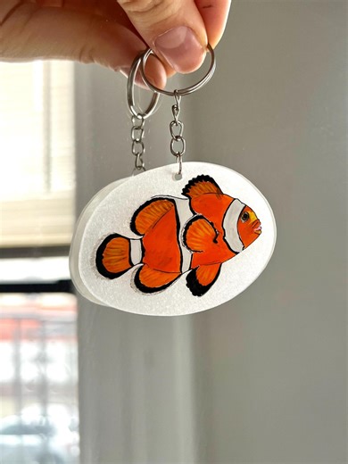 Hand Painted Clownfish Keychain – Nemo Inspired Fish Charm – Ocean Lover Gift – Handmade Shrink Plastic Keyring – Marine Animal Accessory - Etsy