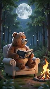 Cozy Bear Lofi | Campfire in the Forest Chill Evening Vibes