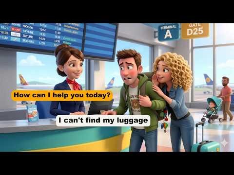 Lost Luggage at the Airport | Slow and Easy English For Beginners |A1-A2