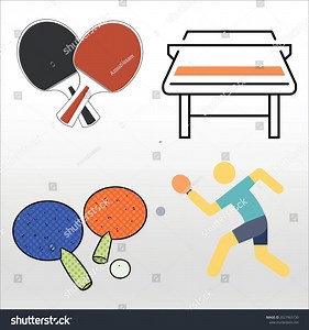 Set Table Tennis Silhouettes Line Isolated Stock Vector (Royalty Free) 2027965730 | Shutterstock