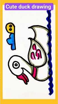 Cute and simple drawing of duck, farm animals drawing easy, drawing tutorial step by step, art hub