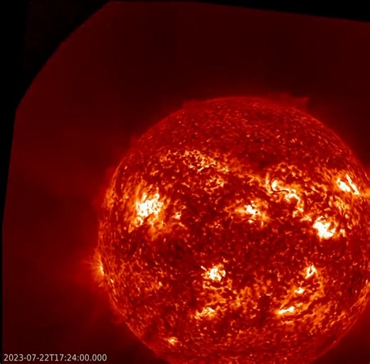 July 23rd, 2023 - Triple eruptions on the Sun! This movie shows 9 hours of evolution in the Sun’s atmosphere, as observed in ultraviolet light. | Planet X News