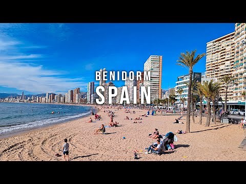 Benidorm Spain 🇪🇸 - Levante Beach Walking Tour 4K