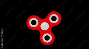 video animation turning game toy spinner object, on a transparent background with zero alpha channel Stock Video