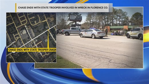 Car chase ends with state trooper-involved crash in Florence County