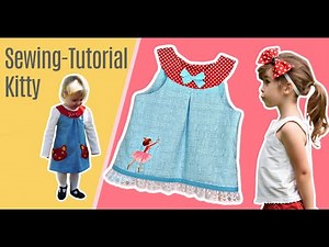 Sewing-Tutorial: Sweet Kitty-Dress with Applique Cat Pockets