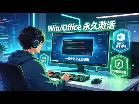 别再花钱买激活码了！Windows & Office 永久激活工具，重装系统也有效？#Windows激活 #Office激活 #Win11激活 #Office2024 #系统工具 #HWID