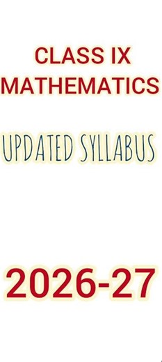 Class IX maths syllabus 2026-27| class 9 CBSE maths syllabus 2027