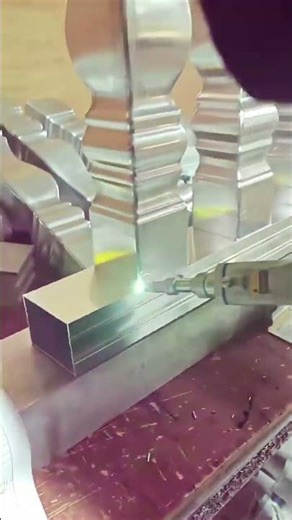 Laser welding of aluminum alloy guardrails#welding #Guardrail processing#Door and window welding
