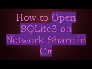 How to Open SQLite3 on Network Share in C#