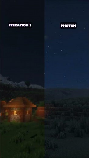 PHOTON vs ITERATION T 3 NIGHT VIEW | #shorts #minecraft #minecraftshaders