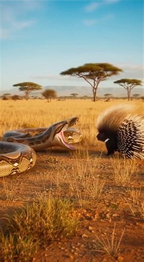 Fearless Porcupine Makes Giant Python Regret Everything! 🐍😲🦔