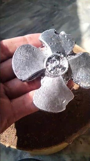 Turning Scrap Metal into a Hand Fan Blade Home Foundry Project #shorts