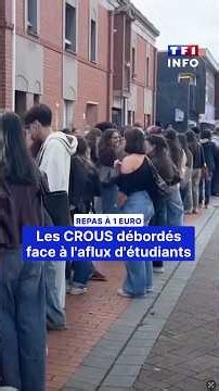 €1 meals: CROUS cafeterias overwhelmed by student influx｜TF1 INFO