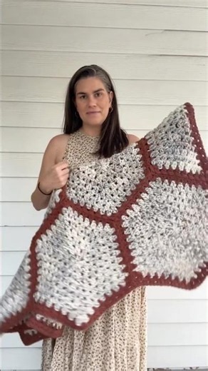 Granny Hexagon crochet Throw pattern #crochet