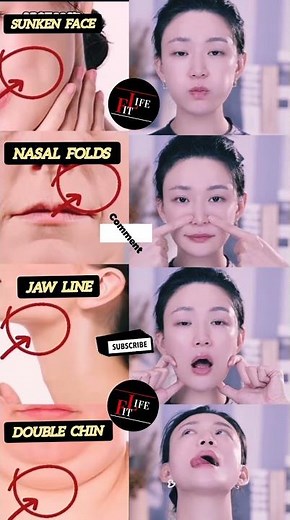 Lift Your Face Naturally, Best Face Exercises For Women & Men 😱 #yoga #facelift #antiaging #shorts