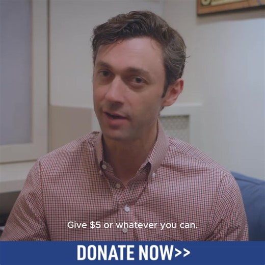 Three reasons to make a contribution to Jon Ossoff’s Senate campaign: 1. Jon is the ONLY democratic Senator running for re-election in a state Trump won. That means he is undoubtedly the GOP’s #1 target. 2. Marjorie Taylor Greene could launch a campaign any day now, and not only will she have huge MAGA fundraising support, Donald Trump himself said he’d “fight like hell” to elect her. 3. The GOP and their Super PACs will spend hundreds of millions of dollars to replace Jon. We simply can’t fight