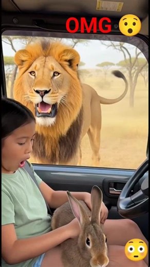 Brave Girl Saves a Bunny from a Lion 🐰🦁 | Wild Jungle Encounter Caught on Camera