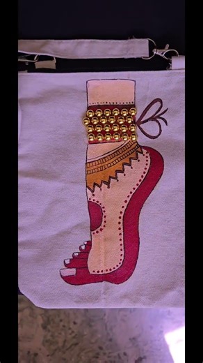 handpainted canvas sling bag